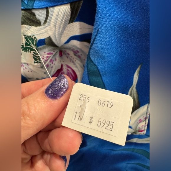 Two Palms nwt aloha Blue Floral Men's Shirt size xl - Picture 4 of 5